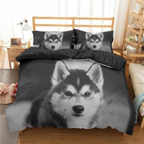 3d Animal Husky Bedding Set Funny Dogs Duvet Cover Sled Dog Bed Covers For Boys Kids Decorate Adult Teens Bedclothes