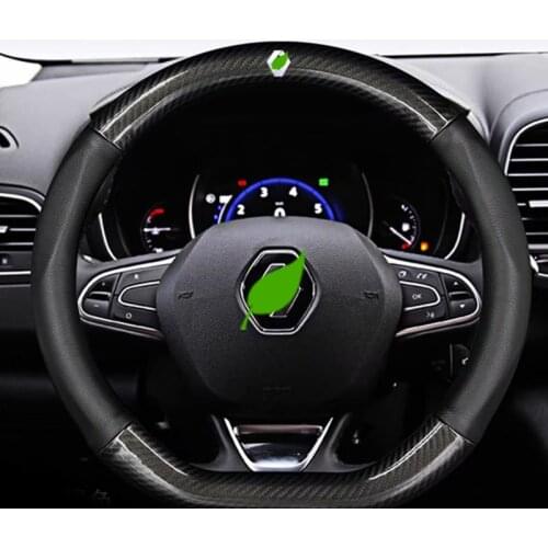 Leather Car Steering-wheels Cover for Renault Clio Fluence Megane Laguna Talisman Captur Kadjar Kaptur Koleos Scenic Espace