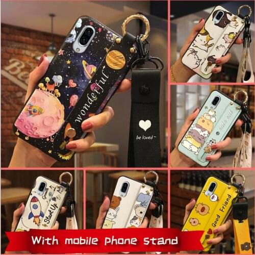 Soft Case Lanyard Phone Case For Sharp Aquos Sense3 plus/SHV46 For Girls Silicone For Woman Cute