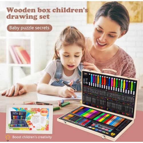 180pcs Painting Tool Set Watercolor Pen Sketch Pencil Crayon Oil Pastel Artist Drawing Tool Supplies Kids Stationery Gift Set