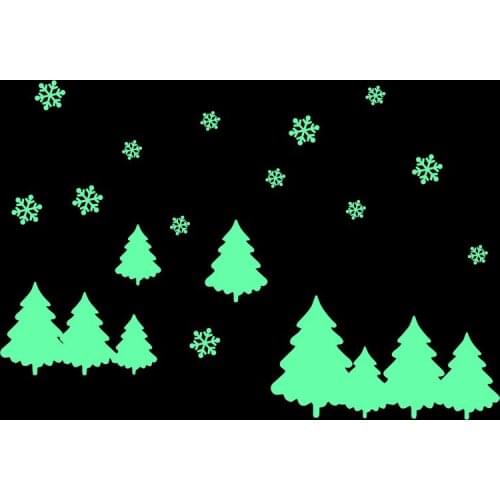 Shop Glass Window Sticker Glow in the Dark Living Room Wall Stickers Luminous Christmas Tree Snowflake Decal New Year Home Decor