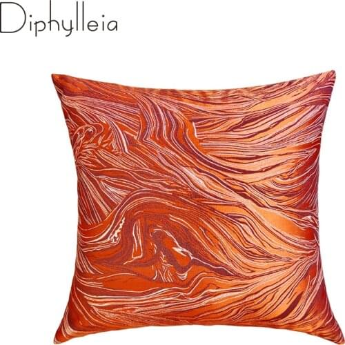 Diphylleia Abstract Marble Pattern Cushion Case Nordic Style Orange Color Luxury Throw Pillow Covers Living Room Modern Decor