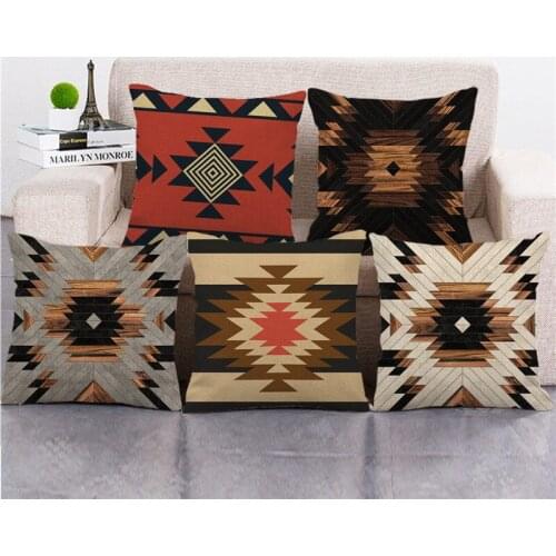 Pillowcase Navajo Western Country Aztec Geometry Cushion Cover Gometric Linen/cotton Sofa Throw Pillow Cover Decorative Pillows