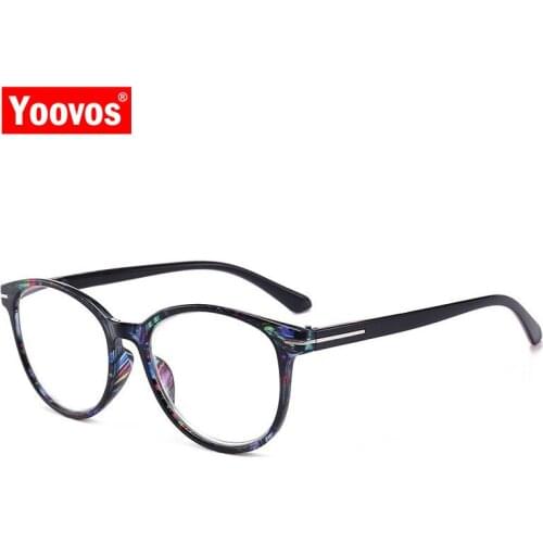Yoovos 2021 Reading Glasses Female Anti-fatigue Round Reading Glasses Frame Presbyopic Okulary Men Blue Light Gafas De Mujer