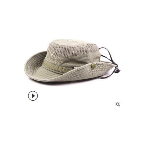 1pcs/lot Summer Bucket Hats Outdoor Fishing Wide Brim Hat UV Protection Cap Men Hiking bucket hat