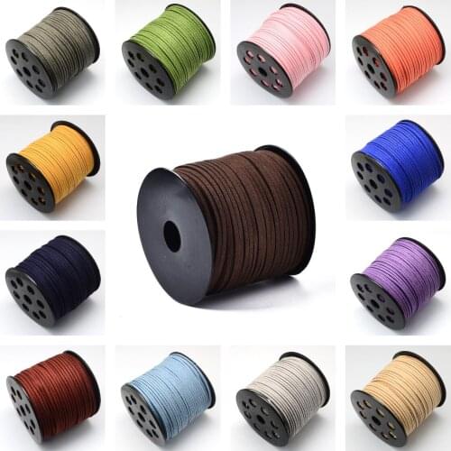 90m/roll 3mm Flat Faux Suede Cord Korean Velvet Braid Rope Thread String For DIY Handmade Bracelet Jewelry Making Supplies