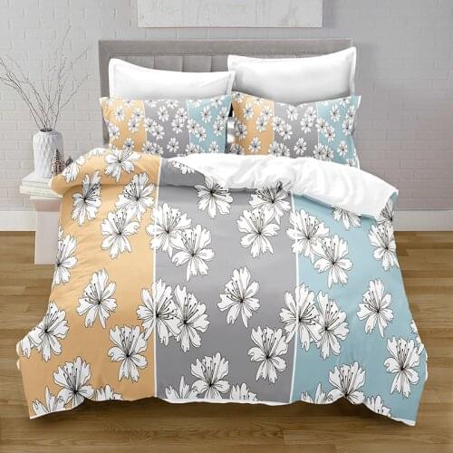 3D Printing Floral Style Quilt Cover with Pillowcase Bedroom Decoration Queen Size Bedding Bedroom Set King Size Bed