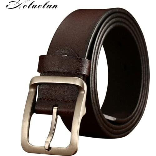 New leather belt genuine leather strap pin buckle casual mens belt cow luxury strap vintage leather belt male