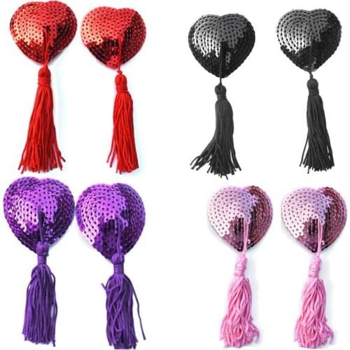 2pcs New Sex Toys for Couples Women Lingerie Sequin Tassel Breast Bra Nipple Cover Pasties Sexy Erotic Tools Women Accessories