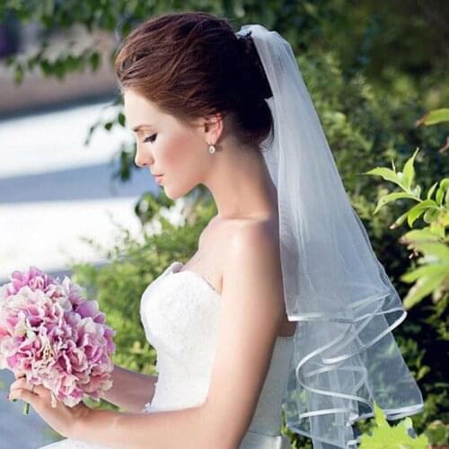 Wedding Veil Comb Short Ivory White Bridal Veils Cheap Veu De Noiva Curto High Quality Wedding Accessories For Bride
