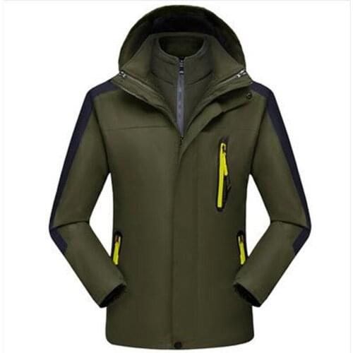Windproof waterproof and warm three-in-one detachable autumn and winter outdoor mens plus velvet two-piece Soft shell jacket
