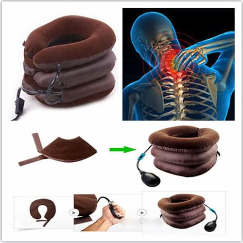 Air Inflatable Pillow Cervical Neck Head Pain Traction Support Soft Brace Device for Head Back Shoulder Neck Pain Health Care