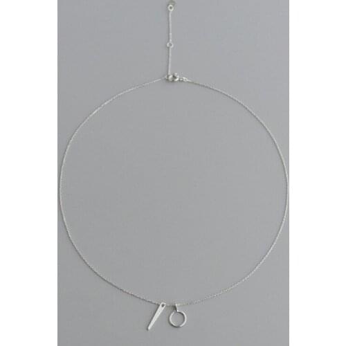 925 Sterling Silver Geometric Circle Pendant Clavicle Chain Necklace For Women Jewelry Gifts S-N273