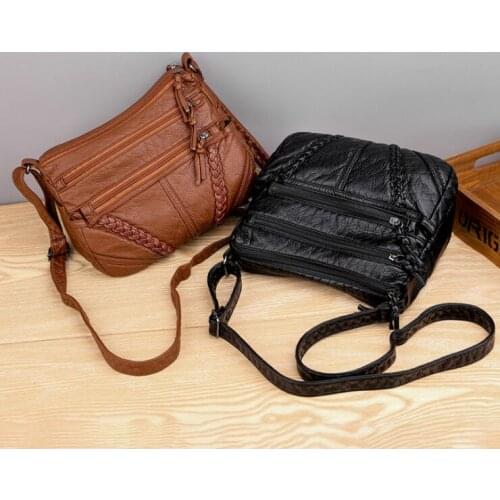 New 2021 Women Crossbody Bag Ladies Fashion Soft Leather Large Capacity Messenger Shoulder Bag