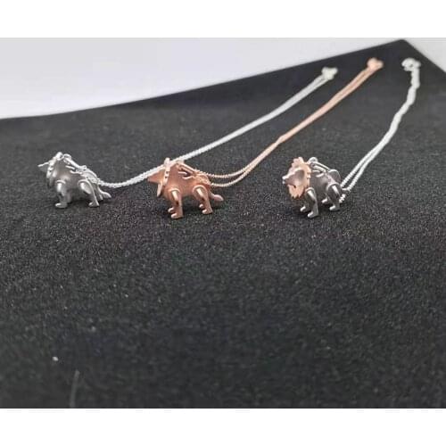 Female trend fashion popular S925 sterling silver little lion pendant necklace original high quality jewelry gift