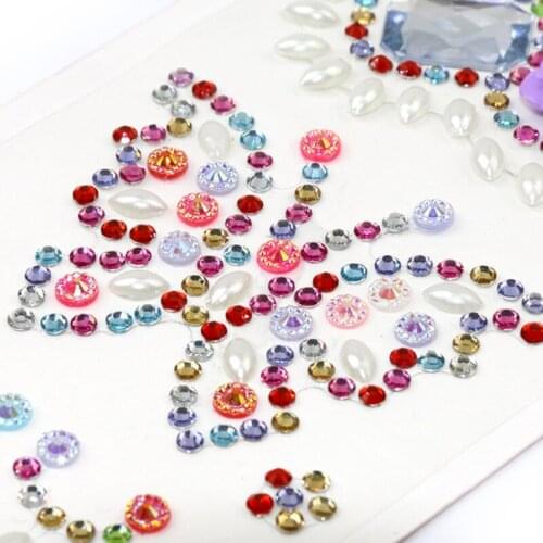 1 Sheets Acrylic Rhinestone Sticker Cartoon Butterfly Decor DIY Scrapbook Mobile Phone Crystal Office School Supplies Stationery