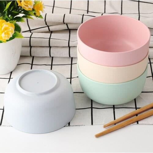 4pcs Bamboo Fiber Rice Bowls Simple Household Bowl Dish Soup Rice Storage Bowl for Men