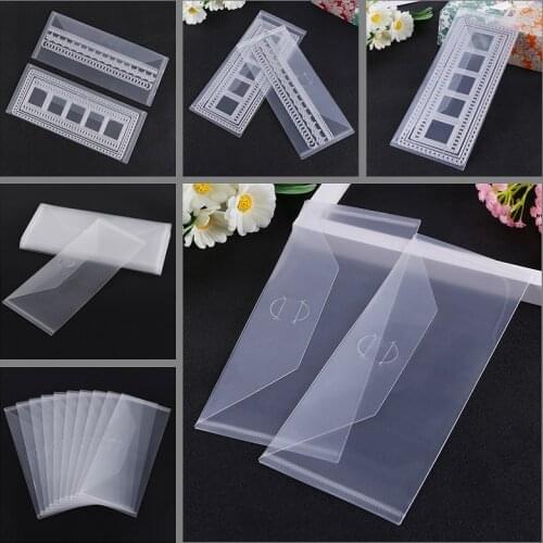 10-Piece Set 3.9*9.4 Inch Transparent Portable Storage Bag Used To Store Longer Dies Trinkets Template New Card Cover Hot New