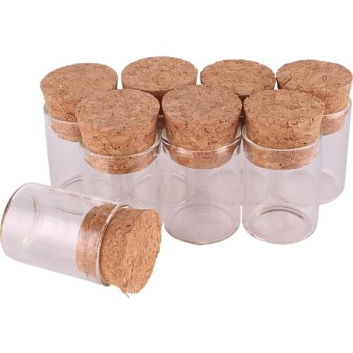 100pcs 5ml size 22*30mm Small Test Tube with Cork Stopper Bottles Spice Container Jars Vials DIY Craft