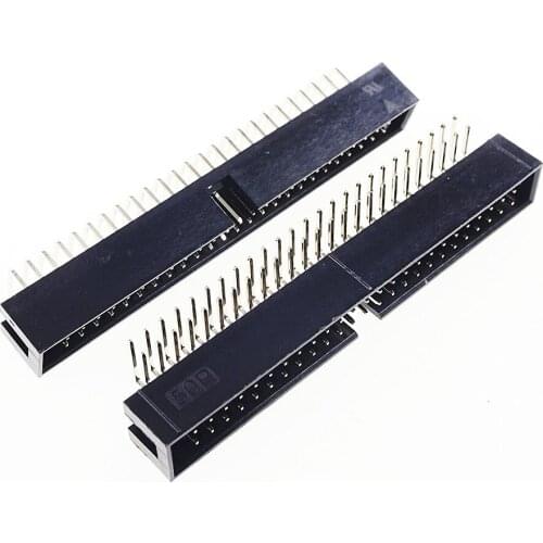 40 Pcs Shrouded Box header IDC Socket 2.54mm 2x10 Pin 20 P Right Angle Male square pin 0.64mm 2 rows 2.54 Through hole DIP