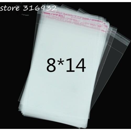 8*14cm Clear Resealable BOPP/Poly/ Cellophane Bags OPP Self Adhesive Plastic packaging cosmetic Packing bags 8*14 cm
