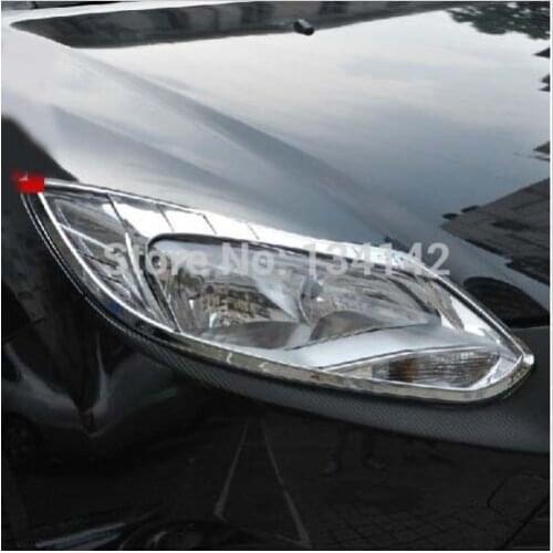 Free shipping CHROME FRONT HEADLIGHTS HEADLAMPS FRAME MASK COVER molding moulding TRIM for FORD FOCUS MK3 mk 3 2012 2013