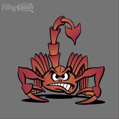 BlingQueen 12PCS/LOT Cute Animal Scorpion Patches For Clothes Iron on Heat Transfer Stickers Washable Applique