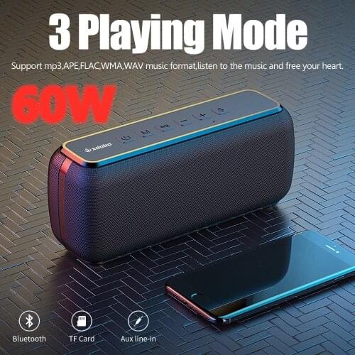 60W X8 Bluetooth speaker portable column wireless speaker waterproof subwoofer music center with 6600mAh Large capacity battery