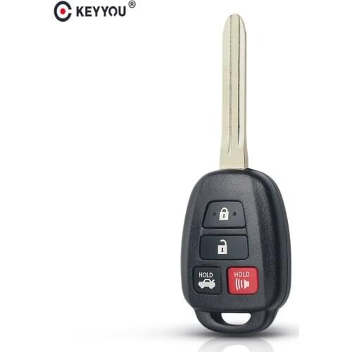KEYYOU 4 Buttons Remote Car Key Shell Case Fob For Toyota CAMRY 2012 2013 2014 2015 Corolla 2014 2015 With TOY43 Blade