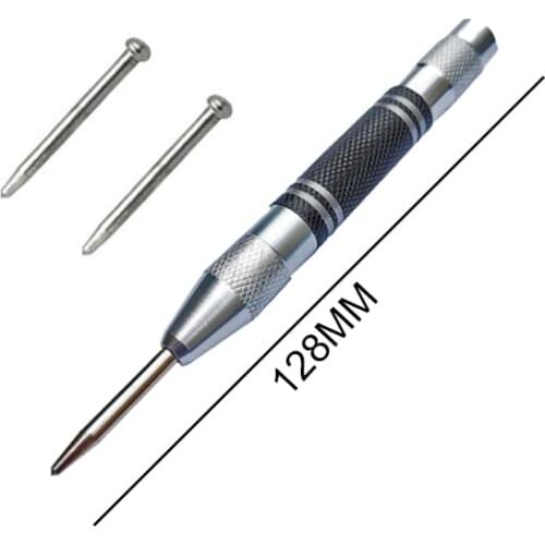 Woodworking Tool Machinists Carpentry Wood Indentation Press Dent Loaded Marker Drill Bit Needle Automatic Center Pin Punch Hole