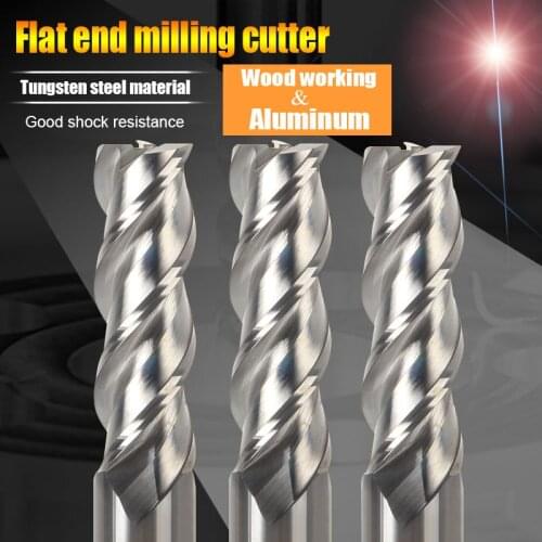 Milling Cutter Woodwork wood Milling Tool 4mm 6mm 8mm 10mm Shank Carbide Tungsten Steel End Mill Cutter Wood Endmill Aluminum