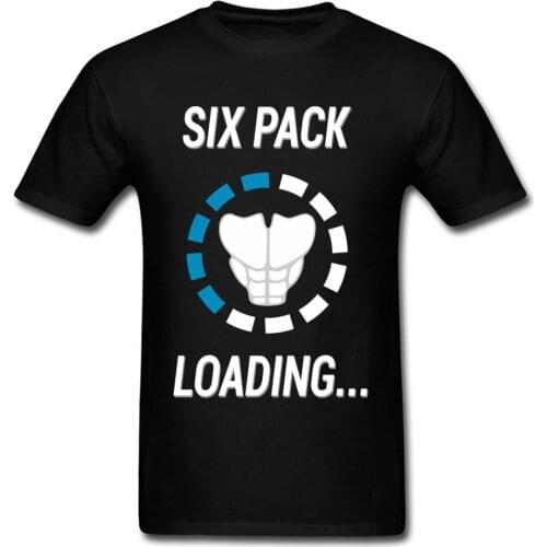 Six Pack Loading Hip Hop T Shirt 100% Cotton Round Collar Men Tops Shirts Normal Family Tee-Shirts Funny Leisure Tshirts
