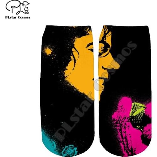 PLstar Cosmos Pop King Singer Musician Michael Jackson HipHop 3DPrint Women/Men/Boy/Girl Cotton Funny Casual Short Ankle Socks 5