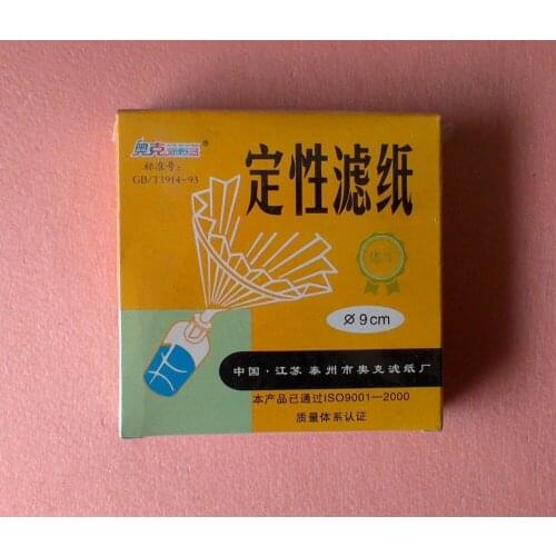 Lab Filter Paper 9CM,100Pcs/Bag,OD 90mm,Qualitative,Speed Medium