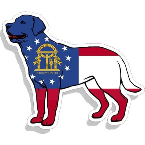 Hot Reflective Car Sticker Georgia Labrador Lab Dog for Car Body Bumper Trunk Auto Protection Car Decoration KK14*11cm