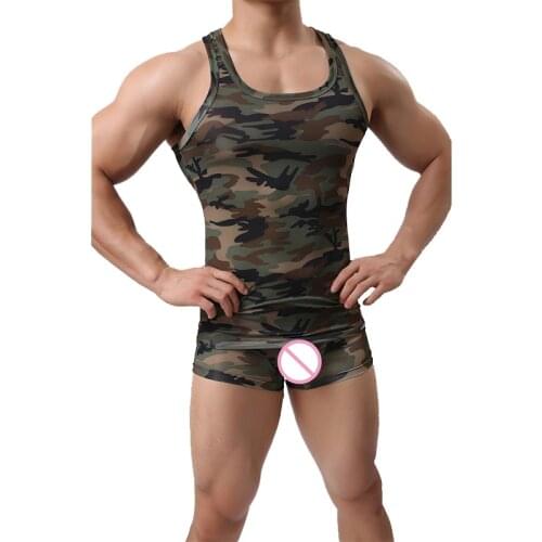 Fitness Men Tank Top Army Camo Camouflage Mens Gyms Muscle Bodybuilding Tank Tops Clothing Sleeveless Shirt Tops Tees Vest