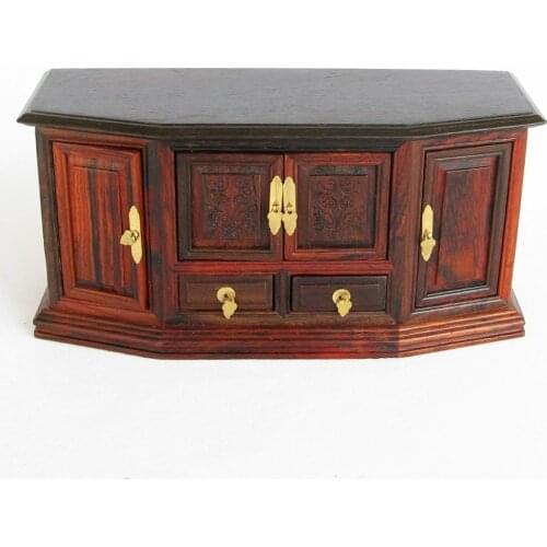 Solid wood furniture rosewood handicraft imitation Ming micro miniature Suanzhimu TV cabinet Home Furnishing ornaments
