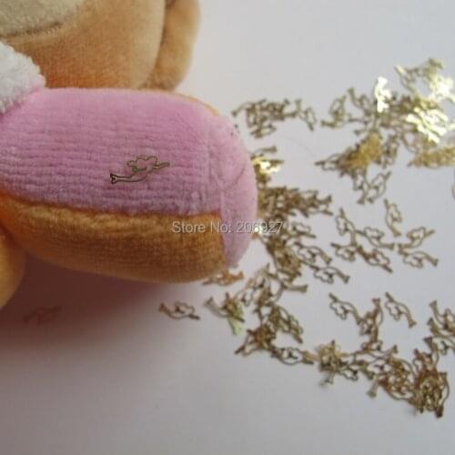 MS128 100pcs Gold Cute Mermaid Deco Nail Art Metal Sticker Nail Art Decoration Non-adhesive Sticker