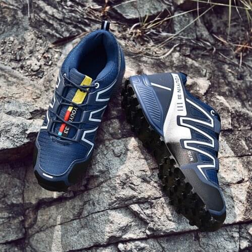 2021 Men hiKing shoes Outdoor Breathable Anti-skid Wear-resistant Lace-up running Sneakers Male Jogging Training Sport shoe