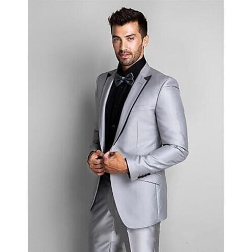 Latest Coat Pant Designs Sliver Men Suit Italian Slim Fit Blazer 2 Piece Tuxedo Custom Gentle Prom Party Suits Terno Masculino 5