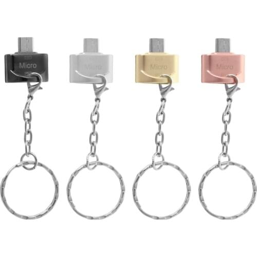 Micro USB Male To USB 2.0 A Female OTG Data Converter Adapter With Key Chain P9YE