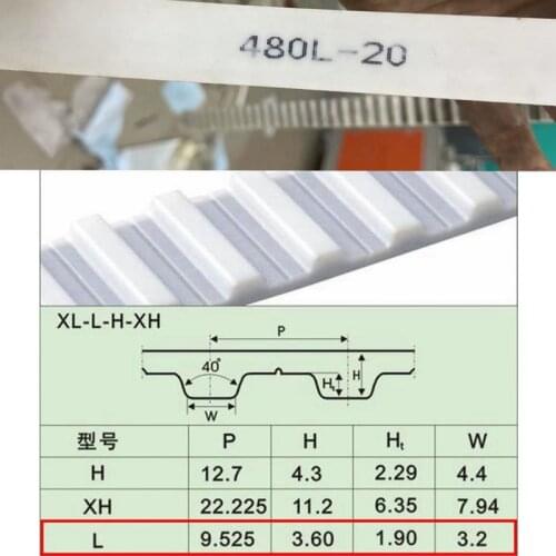 2 PCS Ring type Timing belt ,Teeth type is L Width 20mm, Length 480mm