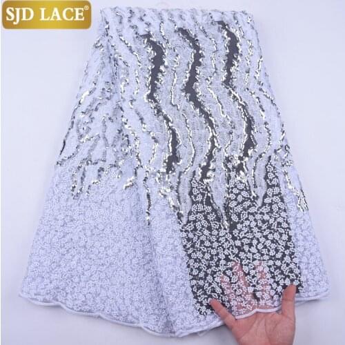 SJD LACE 2020 New Arrivals French Lace Fabric High Quality African Lace Fabric Sewing Sequins Tulle Laces For Wedding PartyA2047