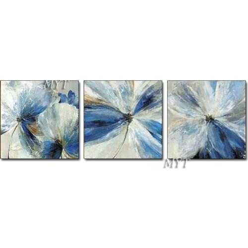Modern New Design Abstract 3 Pieces Canvas Oil Painting Flower Wall Pictures Art Unframed Paintings Artwork For Living Room Deco