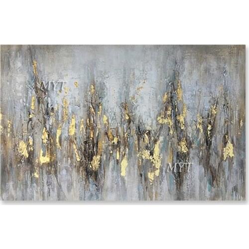 100% Hand Painted Black And White Oil Painting Golden Wall Art Picture Home Decor Modern Canvas Art On Canvas For Bedroom Decor