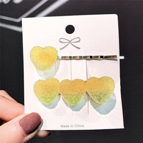 2Pcs/Set Sweet Colorful Fashion Hair Clip Barrette Headwear Girls Women Korea Style Candy Color Hairpin Duckbill Clip
