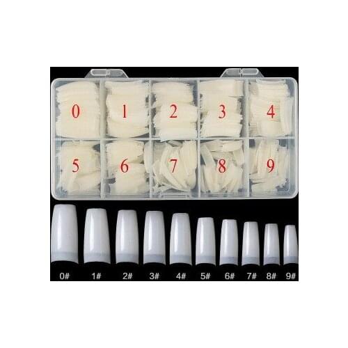 500pcs/box Nail Tips Half Cover Fake False French Nail Art Artificial Acrylic Gel UV Manicure Set DIY Clear/Natural