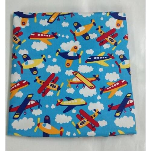 50x105cm Colorful Planes Printed Cotton Fabric Design 022 Fabric Patchwork for Cloth Dress Party Home Decor
