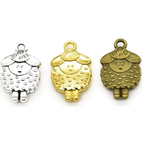 8PCS Wholesale Vintage Metal Alloy Sheep chams For Jewelry Making Craft Supplies
