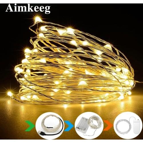 Светодиодные гирлянды с прозрачным проводом Aimkeeg China At AliExpress